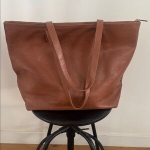 Cuyana Brown Leather Tote Bag